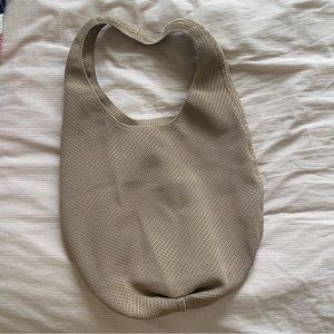 Everlane tan knit hobo bag